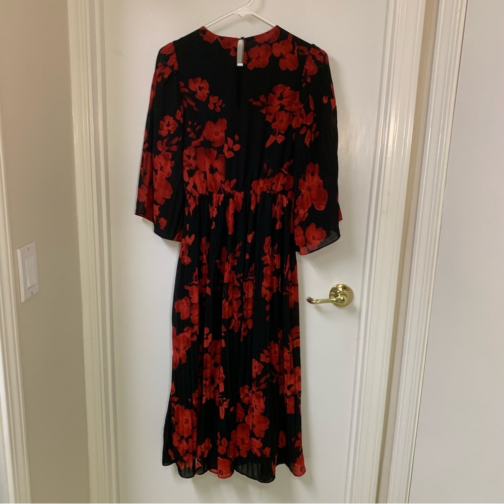 Black and Red Floral Maxi Dress H&M
